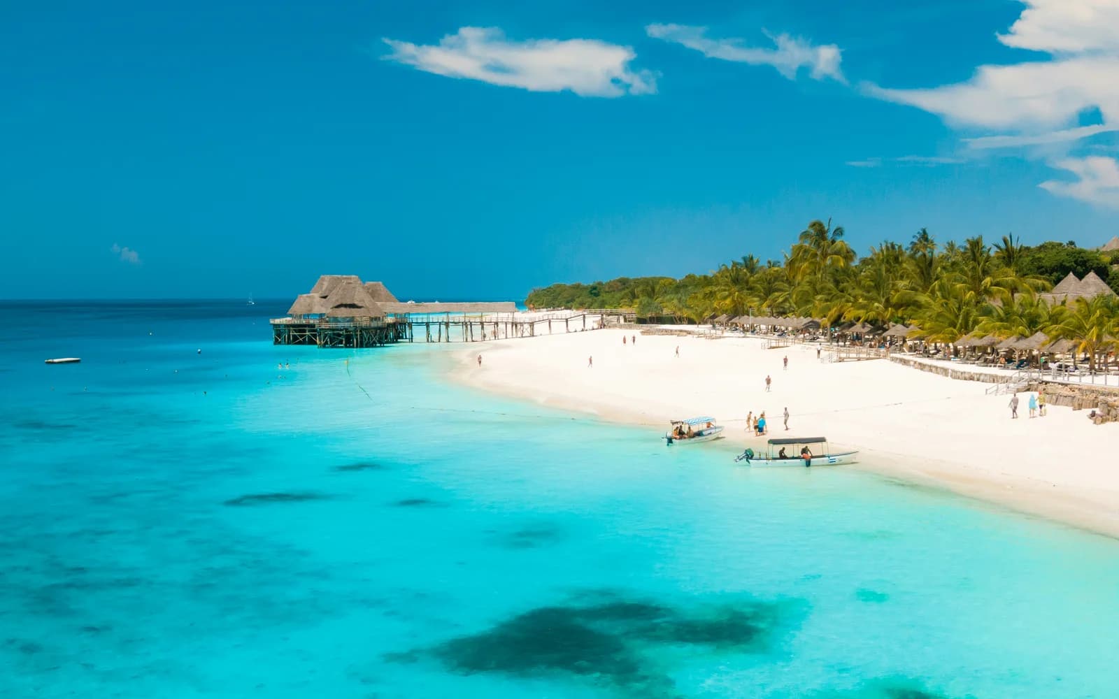 White sand and turquoise water along Zanzibar’s northern coast